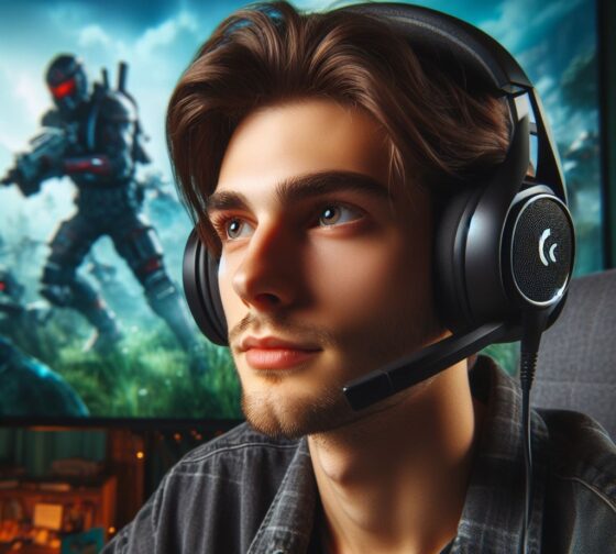 gamer with headset on